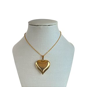 Colar Folheado Ouro 18k Coração