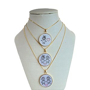Colar Folheado Ouro 18k Madrepérola Filhos