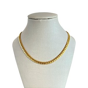 Choker Folheada Ouro 18k e Prata 925 Grume Laminada