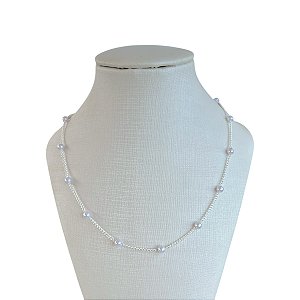Choker Folheada Prata 925 Pérolas