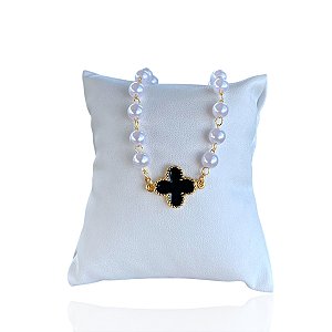 Pulseira Folheada Ouro 18k Pérolas Trevo