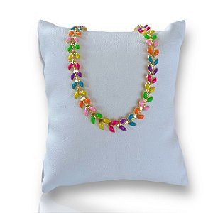 Pulseira Folheada Ouro 18k e Prata 925 Escamas Resinada