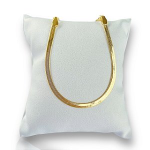 Pulseira Folheada Ouro 18k e Prata 925 Fita Laminada