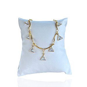 Pulseira Folheada Ouro 18k e Prata 925 Ponto de Luz Triângulo