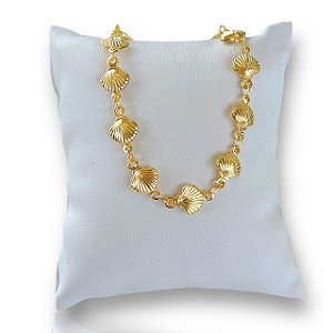 Pulseira Folheada Ouro 18k e Prata 925 Conchas