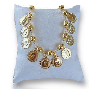 Pulseira Folheada Ouro 18k e Prata 925 Mandamentos