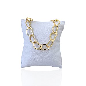 Pulseira Folheada Ouro 18k e Prata 925 Elos Corações