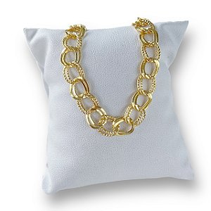 Pulseira Folheada Ouro 18k e Prata 925 Elos Duplo