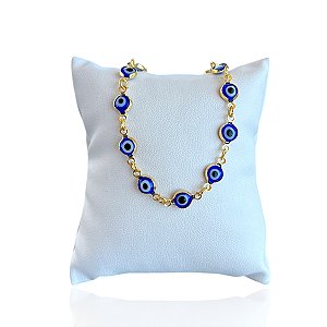 Pulseira Folheada Ouro 18k e Prata 925 Olho Grego