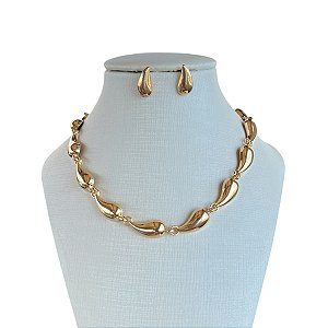 Conjunto Bijuteria Gotas Vírgula