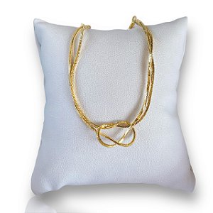Pulseira Folheada Ouro 18k e Prata 925 Nó