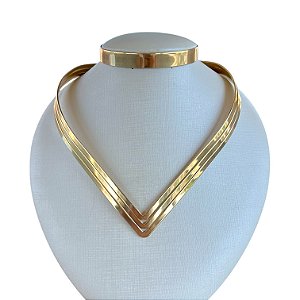 Choker Aro Bijuteria Chapeado V