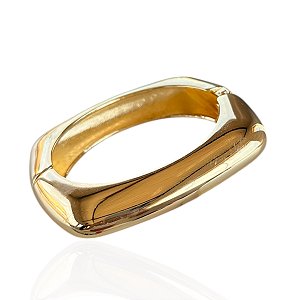 Bracelete Folheado Ouro 18k e Prata 925 Abaulado Quadrado