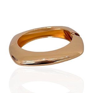 Bracelete Folheado Ouro 18k e Prata 925 Abaulado Quadrado