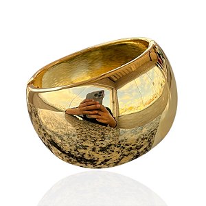 Bracelete Folheado Ouro 18k e Prata 925 Abaulado Liso