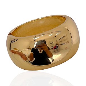 Bracelete Folheado Ouro 18k e Prata 925 Abaulado Liso