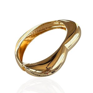 Bracelete Folheado Ouro 18k e Prata 925 Abaulado Coração
