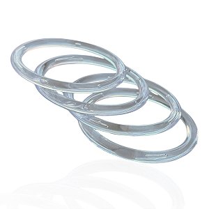 Kit 4 Braceletes Transparente Acrílico Redondo Bijuteria