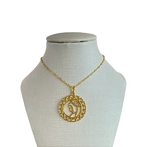 Colar Folheado Ouro 18k Mandala Nossa Senhora