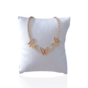 Pulseira Folheada Ouro 18k e Prata 925 Riviera Borboleta