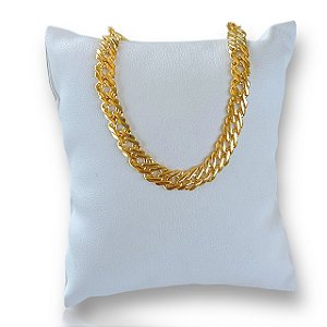 Pulseira Folheada Ouro 18k e Prata 925 Elos Trançado