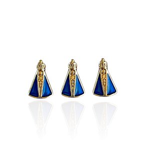 Pingente Folheado Ouro 18k Nossa Senhora Resinada Passante