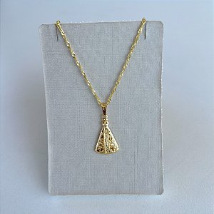Colar Religioso Nossa Senhora Folheado