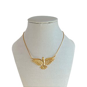 Colar Folheado Ouro 18k e Prata 925 Espírito Santo