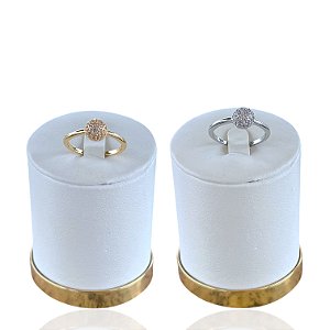 Anel Numeração Bijuteria Dourado e Prata Bolinha Cravejada