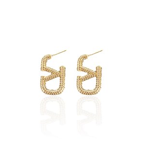 Brinco Folheado Ouro 18k e Prata 925 Inspired Cravejado