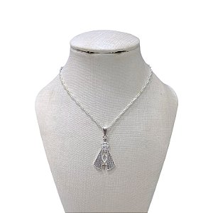 Colar Folheado Prata 925 Nossa Senhora