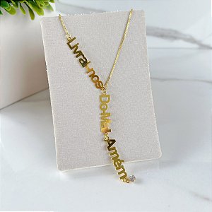 Colar Folheado Ouro 18k Livrai-nos Do Mal Amém