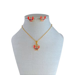 Conjunto Folheado Ouro 18k e Prata 925 Infantil Angel
