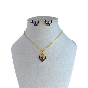 Conjunto Folheado Ouro 18k e Prata 925 Infantil Stitch