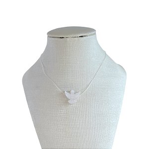 Colar Folheado Ouro 18k Fio de Silicone Espírito Santo