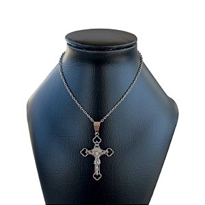Corrente Masculina Aço Inoxidável Crucifixo