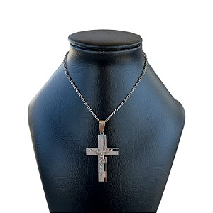 Corrente Masculina Aço Inoxidável Crucifixo