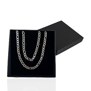 Conjunto Masculino Aço Inoxidável Prata + Caixa Presente