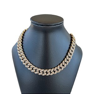 Corrente Masculina Cuban Ice Bijuteria Strass