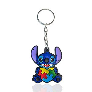 Chaveiro Emborrachado Stitch e Angel