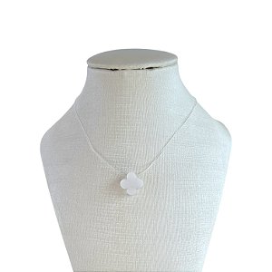 Colar Folheado Ouro 18k Fio de Silicone Trevo