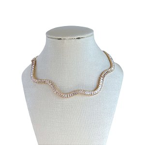 Choker Folheado Ouro 18k e Prata 925 Riviera Ondulada