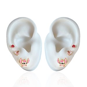 Trio Brincos Folheado Ouro 18k e Prata 925 Angel
