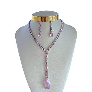 Conjunto Folheado Prata 925 Riviera Gravatinha Gota