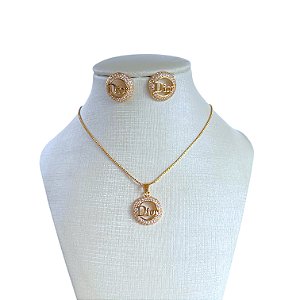 Conjunto Folheado Ouro 18k e Prata 925 Inspired Cravejado