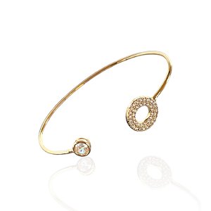 Bracelete Folheado Ouro 18k e Prata 925 Mandala Cravejada