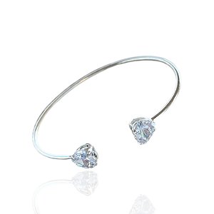 Bracelete Folheado Prata 925 Pontos de Luz Coração