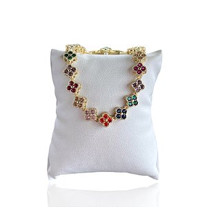 Pulseira Folheada Ouro 18k e Prata 925 Trevo Inspired Cravajada