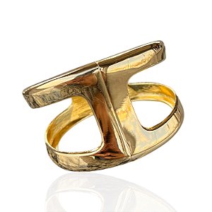 Bracelete Folheado Ouro 18k e Prata 925 Abaulado Vazado