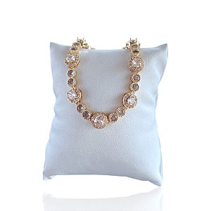 Pulseira Folheada Ouro 18k e Prata 925 Redonda Inspired Cravajada